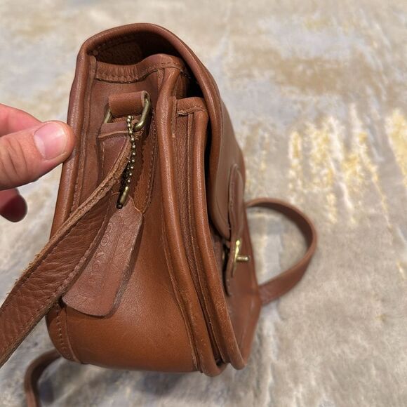 VTG Coach Praire crossbody made in USA full grain leather in GUC light brown - Picture 3 of 15